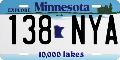 MN license plate 138NYA