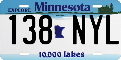 MN license plate 138NYL