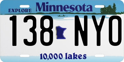 MN license plate 138NYO