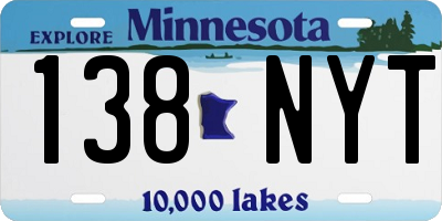 MN license plate 138NYT