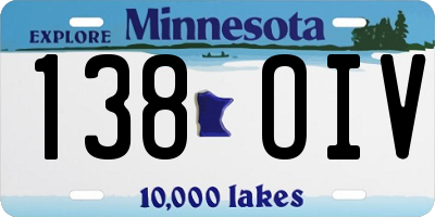 MN license plate 138OIV