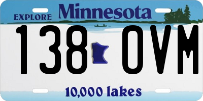MN license plate 138OVM