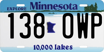 MN license plate 138OWP