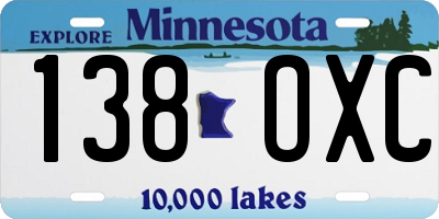 MN license plate 138OXC