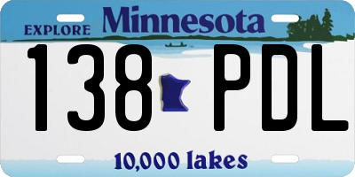 MN license plate 138PDL