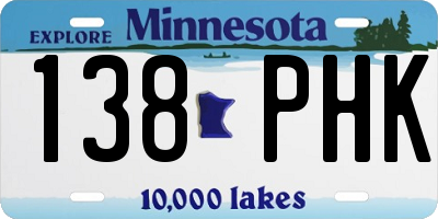 MN license plate 138PHK