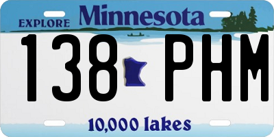 MN license plate 138PHM