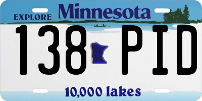 MN license plate 138PID