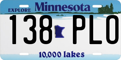 MN license plate 138PLO