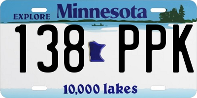 MN license plate 138PPK