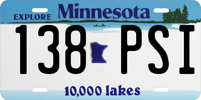 MN license plate 138PSI