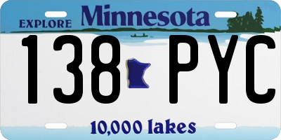 MN license plate 138PYC