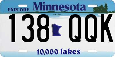 MN license plate 138QQK