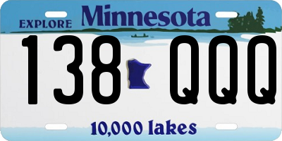 MN license plate 138QQQ