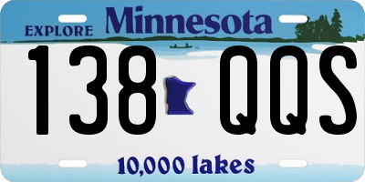 MN license plate 138QQS