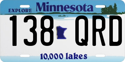MN license plate 138QRD