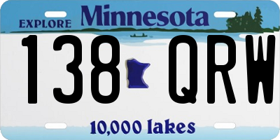 MN license plate 138QRW
