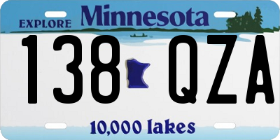MN license plate 138QZA