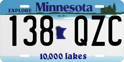 MN license plate 138QZC