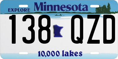 MN license plate 138QZD