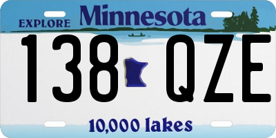 MN license plate 138QZE