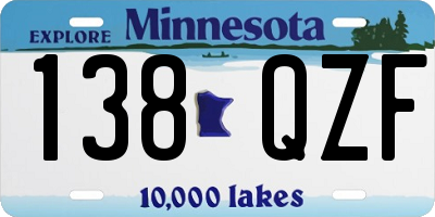 MN license plate 138QZF