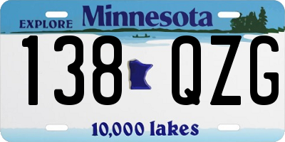 MN license plate 138QZG