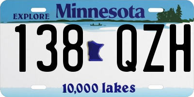 MN license plate 138QZH