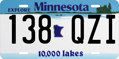 MN license plate 138QZI