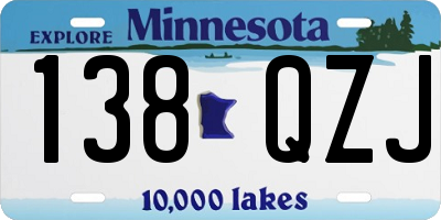 MN license plate 138QZJ