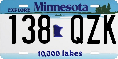 MN license plate 138QZK