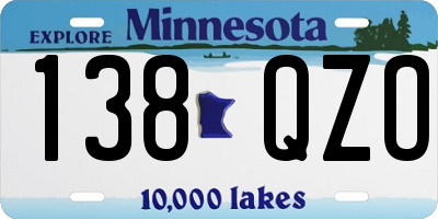 MN license plate 138QZO