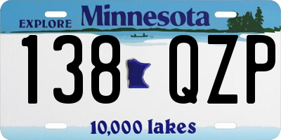 MN license plate 138QZP