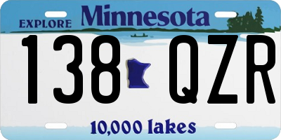MN license plate 138QZR