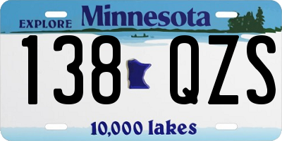 MN license plate 138QZS