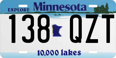 MN license plate 138QZT