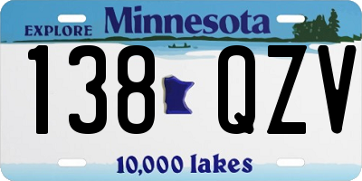 MN license plate 138QZV