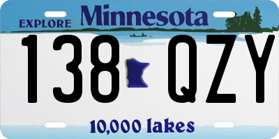 MN license plate 138QZY
