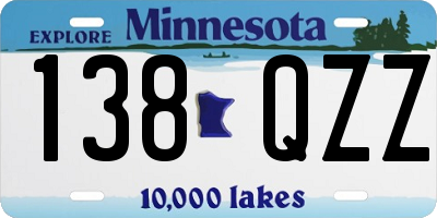 MN license plate 138QZZ