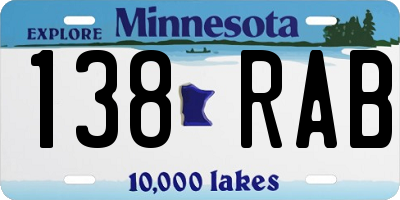 MN license plate 138RAB