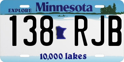 MN license plate 138RJB