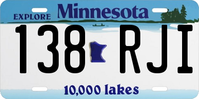MN license plate 138RJI