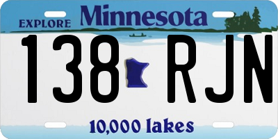 MN license plate 138RJN