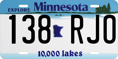 MN license plate 138RJO
