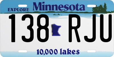 MN license plate 138RJU
