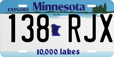 MN license plate 138RJX