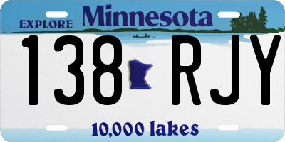 MN license plate 138RJY