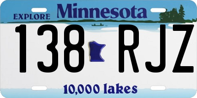 MN license plate 138RJZ