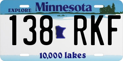 MN license plate 138RKF