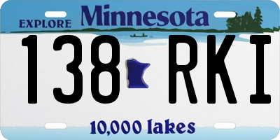 MN license plate 138RKI